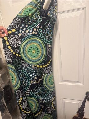 Guess Girls' long summer dress in Black, Green, Teal, and Yellow